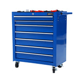Horton Tool Trolley, 7 Drawer, Blue