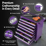 Merthyr Tool Chest Trolley, 7 Drawer, Steel, Purple