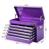 Longridge Tool Cabinet Chest, 9 Drawer, Steel, Purple
