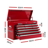 Sedbergh Tool Chest, 9 Drawer, Red
