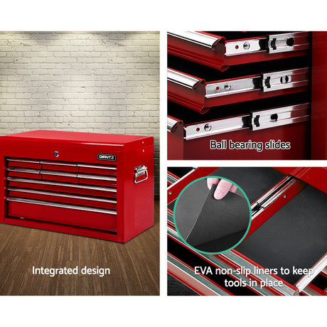 Sedbergh Tool Chest, 9 Drawer, Red