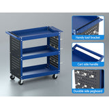 Newton Tool Cart Trolley, 3 Tier, Steel, Blue