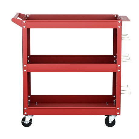 Dunsop Tool Cart Trolley, 3 Tier, Steel, Red