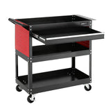 Chipping Tool Trolley Cart, Rolling Cabinet, Black and Red
