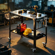 Mobile Welding Table Cart with Tool Storage 130kg Black