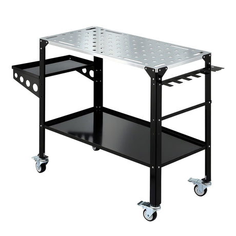 Mobile Welding Table Cart with Tool Storage 130kg Black