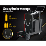 4 drawer welding trolley cart in black view 4