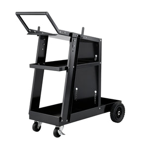 Steel welding trolley cart for MIG TIG and plasma welders black
