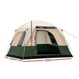 Weisshorn Family Camping Tent, 12-Person, 3 Rooms, Green