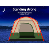 Weisshorn Family Camping Tent, 12-Person, 3 Rooms, Green