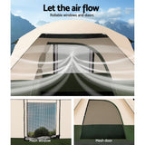Weisshorn Family Camping Tent, 12-Person, 3 Rooms, Green