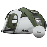Weisshorn Family Camping Tent, 4-Person, Hiking Beach Tent, Green