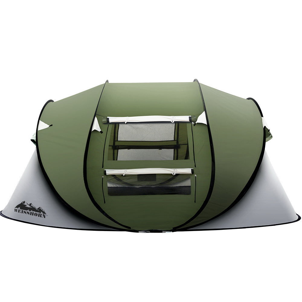 Weisshorn Family Camping Tent, 4-Person, Hiking Beach Tent, Green