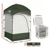 Weisshorn Portable Camping Toilet and Shower Tent, 20L, Outdoor Privacy Shelter