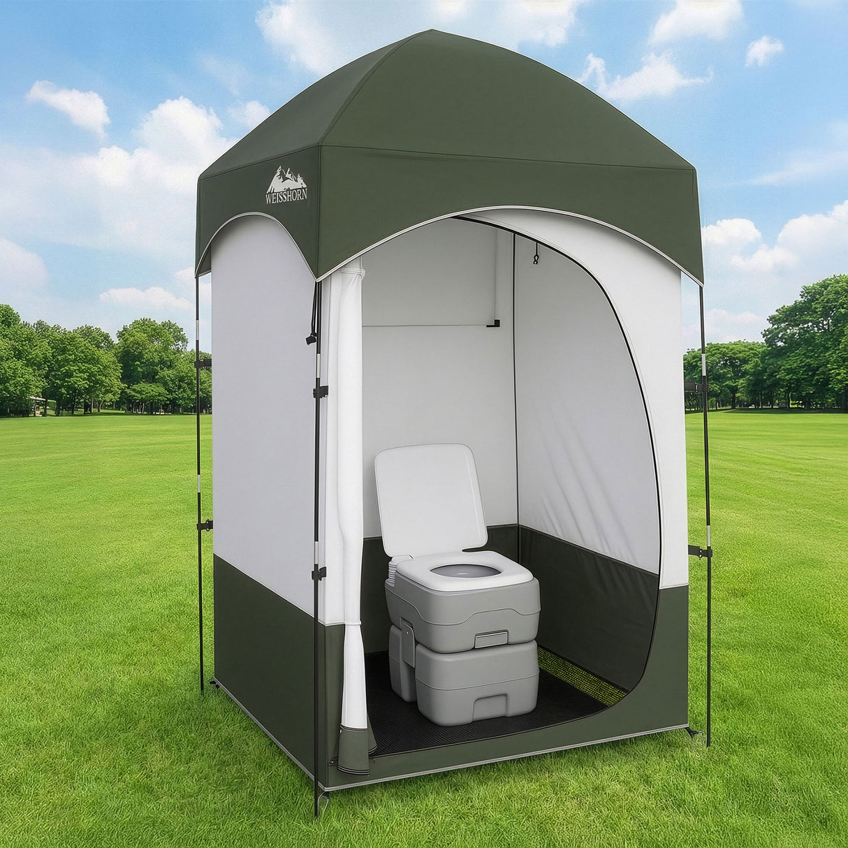 Weisshorn Portable Camping Toilet and Shower Tent, 20L, Outdoor Privacy Shelter