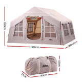 Weisshorn Inflatable Camping Tent, 6-Person, 360cm, Grey