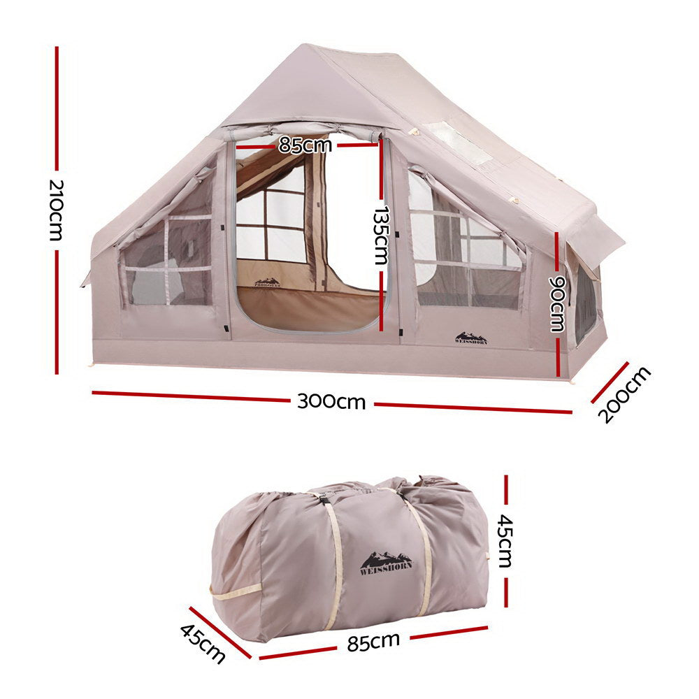 Villarrica Inflatable Beach Tent, 6 Person, Brown