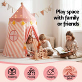 Keezi Kids Play Tent with Star Lights, Window and Carry Bag, 116x153cm
