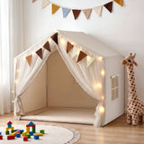 Keezi Kids Play Tent with Star Lights, Windows and Flag, 144x95cm