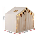 Keezi Kids Play Tent with Star Lights, Windows and Flag, 144x95cm