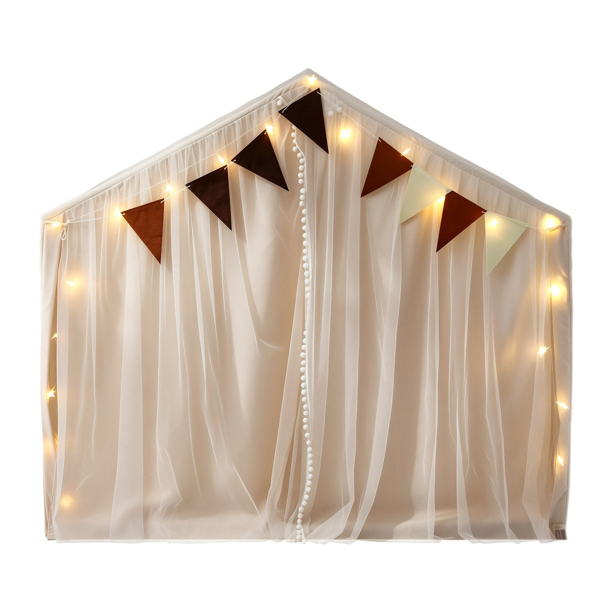 Keezi Kids Play Tent with Star Lights, Windows and Flag, 144x95cm