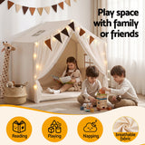 Keezi Kids Play Tent with Star Lights, Windows and Flag, 144x95cm
