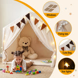 Keezi Kids Play Tent with Star Lights, Windows and Flag, 144x95cm