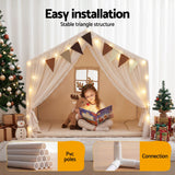 Keezi Kids Play Tent with Star Lights, Windows and Flag, 144x95cm