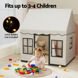 Keezi Kids Play Tent with String Lights, Floor Mat and Side Pocket, Playhouse Castle