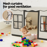 Keezi Kids Play Tent with String Lights, Floor Mat and Side Pocket, Playhouse Castle