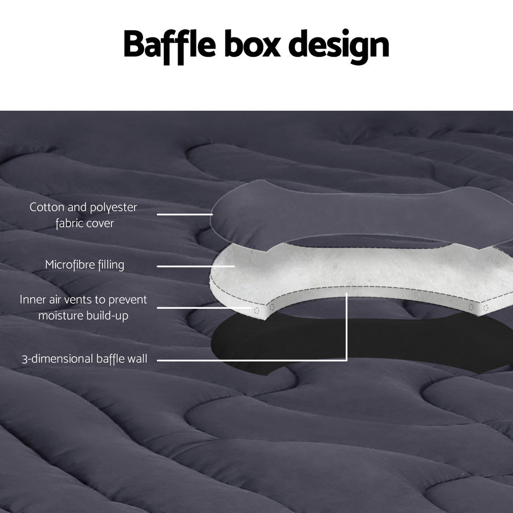Giselle Bedding 3-Zone Pillowtop Mattress Topper — Baffle Box, Air Vents — Allure Home Collections
