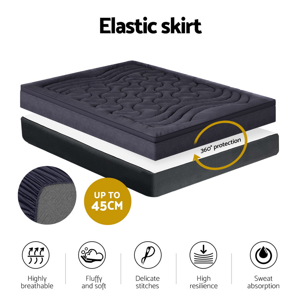 Giselle Bedding 3-Zone Pillowtop Mattress Topper — Baffle Box, Air Vents — Allure Home Collections