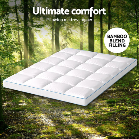 Giselle Bedding 10cm Pillowtop Mattress Topper — Double, Diamond Quilted — Allure Home Collections