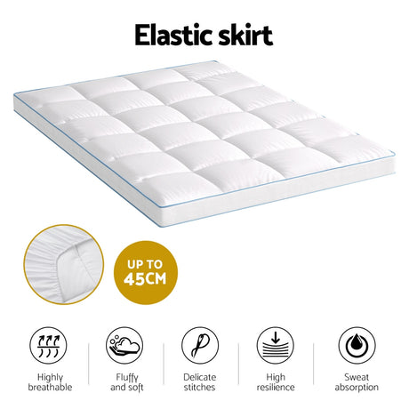 Giselle Bedding 10cm Pillowtop Mattress Topper — Double, Diamond Quilted — Allure Home Collections