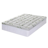 Giselle 11cm Pillowtop Bamboo Mattress Topper — 3D Wave-Check Quilted — Allure Home Collections