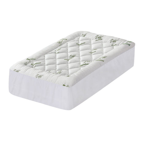 Giselle Bedding 5cm Bamboo Pillowtop Mattress Topper — King Single, 1000GSM — Allure Home Collections