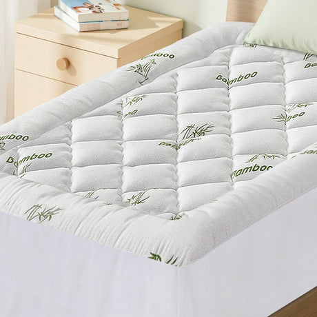Giselle Bedding 5cm Bamboo Pillowtop Mattress Topper — King Single, 1000GSM — Allure Home Collections