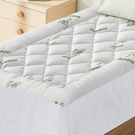 Giselle Bedding 5cm Bamboo Pillowtop Mattress Topper — Single, Hypoallergenic — Allure Home Collections