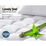 Giselle Bedding 1000GSM Bamboo Pillowtop Mattress Topper — Single — Allure Home Collections