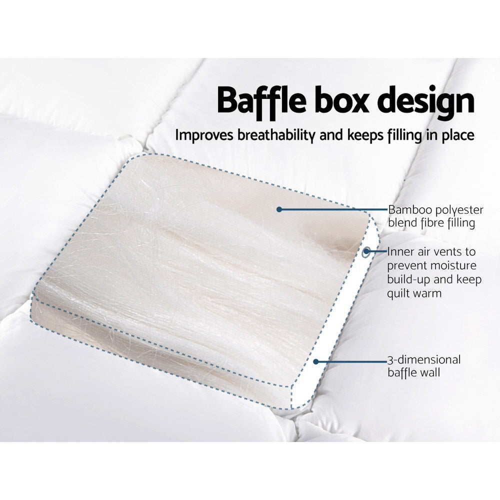 Giselle Bedding 1000GSM Bamboo Pillowtop Mattress Topper — Single — Allure Home Collections