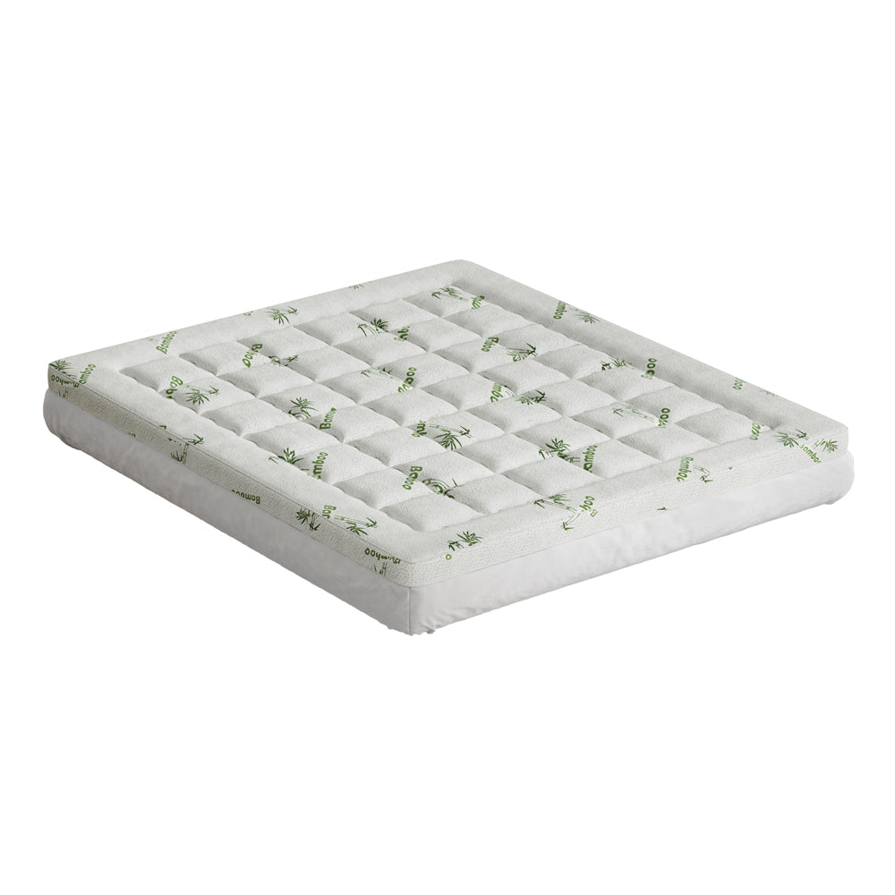 Giselle Bedding 7.5cm Bamboo Pillowtop Mattress Topper — 3D Wave Quilted, Anti-Allergy — Allure Home Collections
