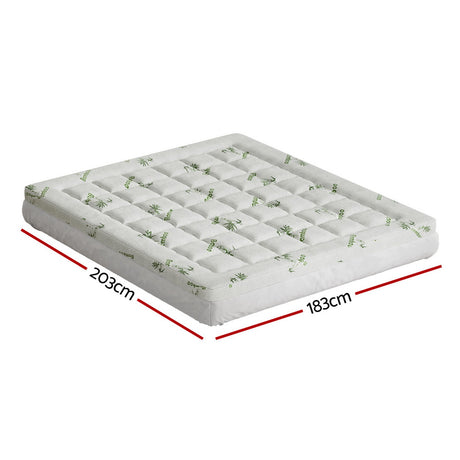 Giselle Bedding 7.5cm Bamboo Pillowtop Mattress Topper — 3D Wave Quilted, Anti-Allergy — Allure Home Collections