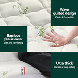 Giselle Bedding 7.5cm Bamboo Pillowtop Mattress Topper — 3D Wave Quilted, Anti-Allergy — Allure Home Collections