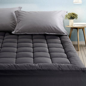 Jasper bamboo charcoal pillowtop mattress topper in king single with 400 thread count cover