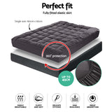 Giselle Bedding 1000GSM Bamboo Charcoal Pillowtop Topper — Single, 400TC — Allure Home Collections