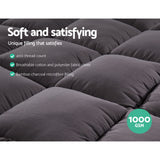 Giselle Bedding 1000GSM Bamboo Charcoal Pillowtop Topper — Single, 400TC — Allure Home Collections