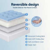 Giselle 5cm Double-Sided Pillowtop Mattress Topper — Cooling and Coral Fleece — Allure Home Collections