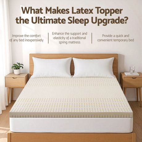 Natural latex mattress topper, 7.5cm king