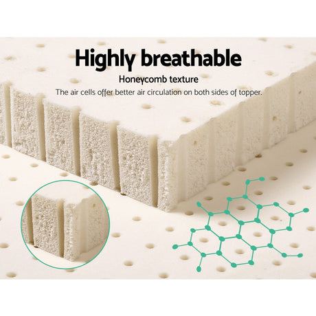 7 Zone Latex Mattress Topper, 7.5cm Queen