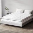 Giselle Bedding Premium Pillowtop Mattress Topper — Baffle Box, Corner Straps — Allure Home Collections